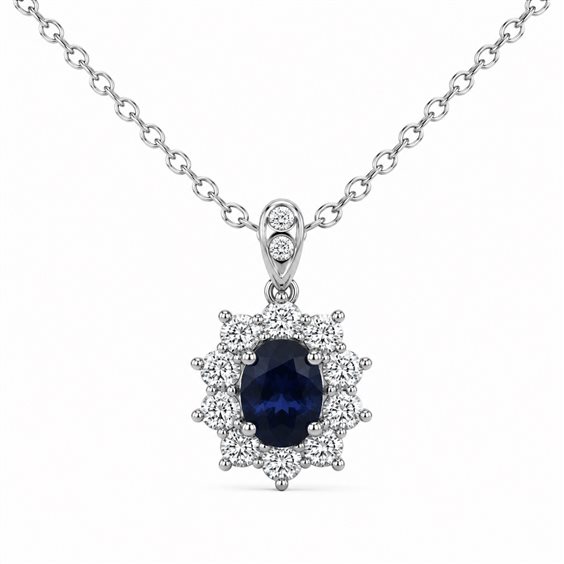 Collana Crivelli Donna in Oro bianco Zaffiro 0.80 Ct 024-C2064.ZAFFIRO - 024-C2064.ZAFFIRO